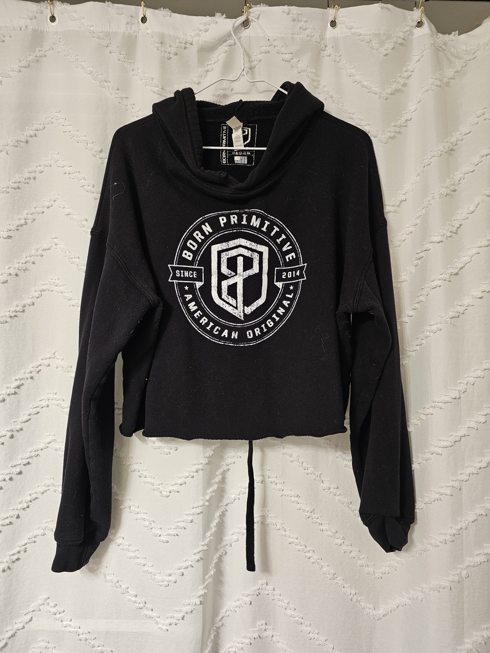 Born Primitive Black Cropped Logo Hoodie Sweater